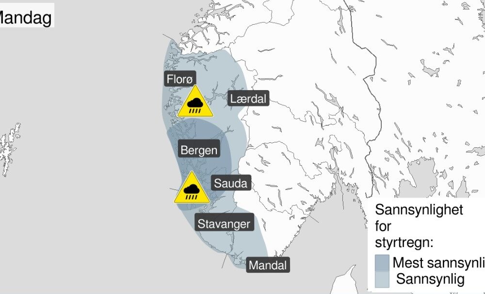 Borettslaget Solsletta - illustrasjon varsel fra yr no